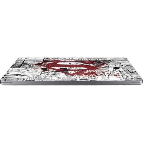 DC Comics Superman Comic Pattern Logo in Red Universal Laptop 15in (12.2 x 8.8in) Skin